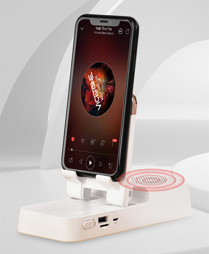 Desktop Blue Tooth Wireless Speaker with Adjustable Smartphone Tablet Stand